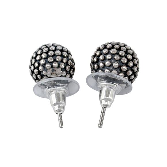 Silpada P1226 Sterling Silver 925 Textured “Popcorn” Stud Earrings - Picture 7 of 9